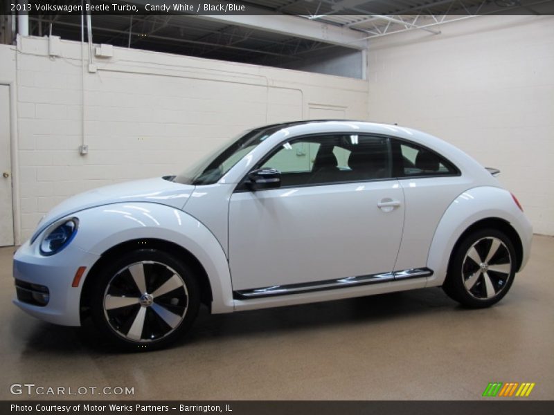 Candy White / Black/Blue 2013 Volkswagen Beetle Turbo