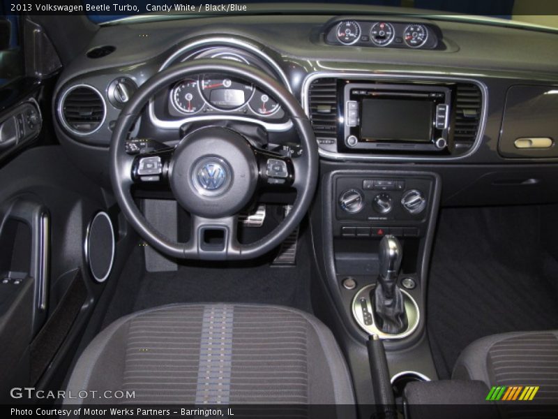 Candy White / Black/Blue 2013 Volkswagen Beetle Turbo