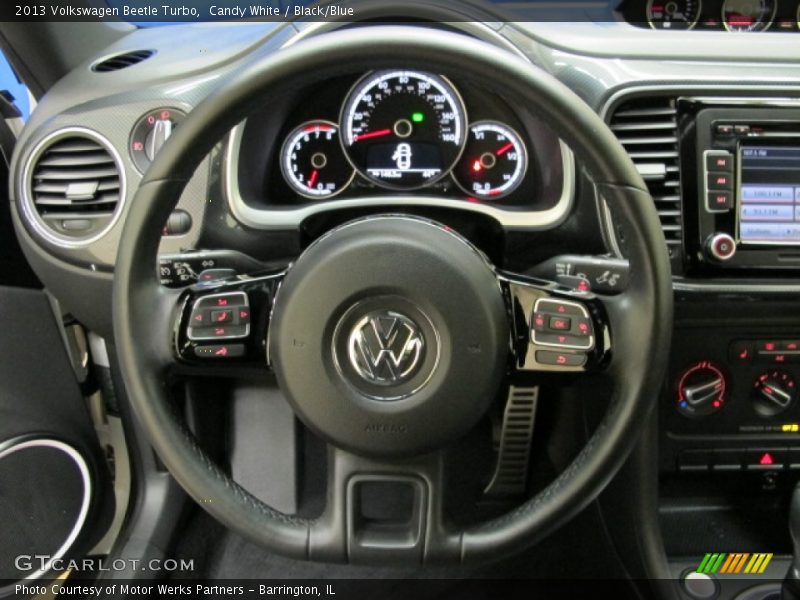 Candy White / Black/Blue 2013 Volkswagen Beetle Turbo