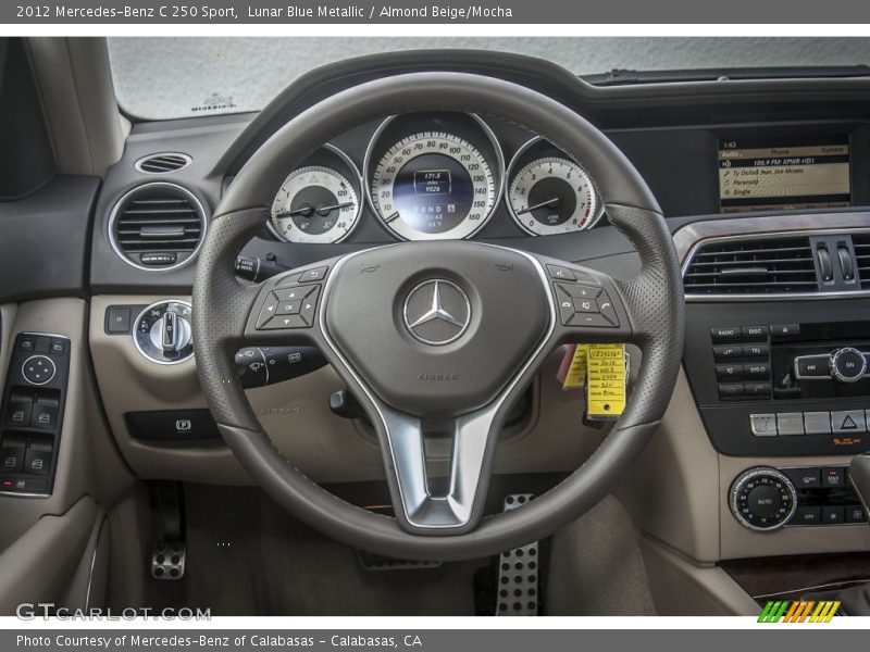 Lunar Blue Metallic / Almond Beige/Mocha 2012 Mercedes-Benz C 250 Sport