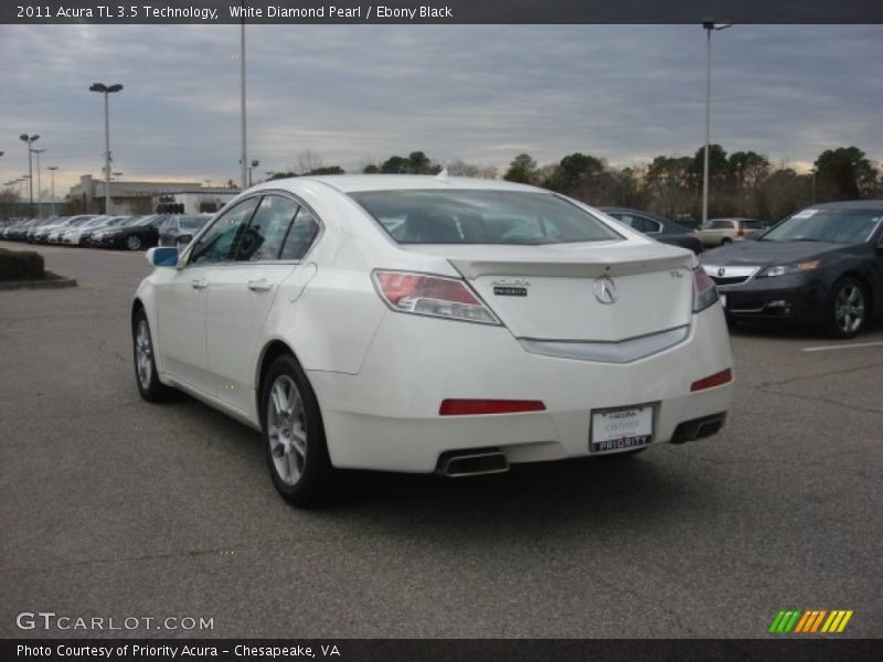White Diamond Pearl / Ebony Black 2011 Acura TL 3.5 Technology