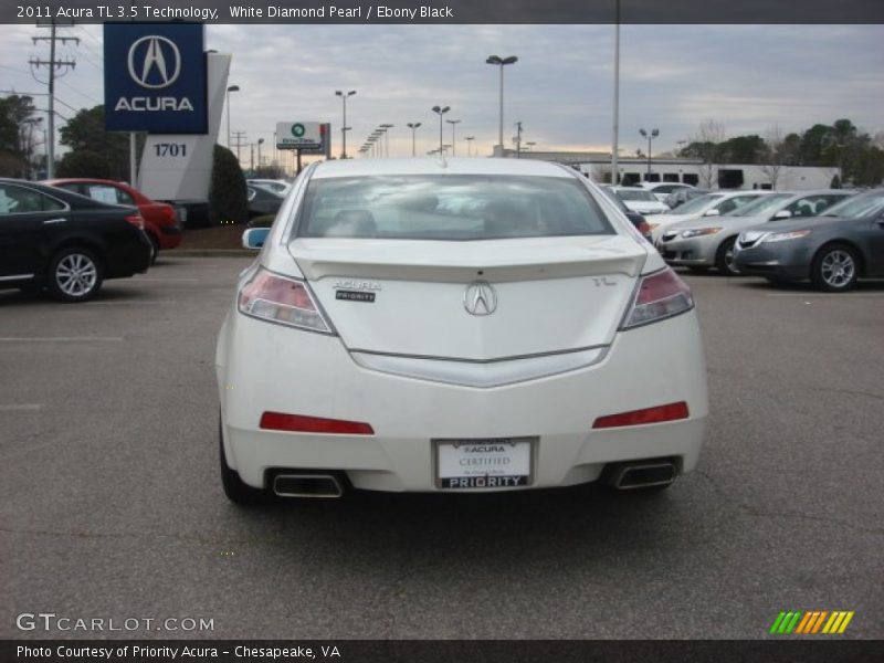 White Diamond Pearl / Ebony Black 2011 Acura TL 3.5 Technology