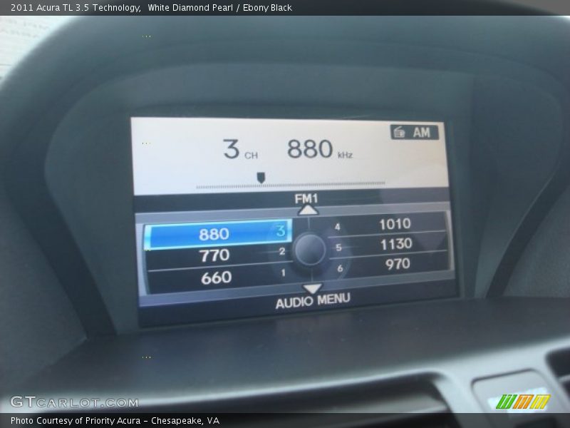 White Diamond Pearl / Ebony Black 2011 Acura TL 3.5 Technology