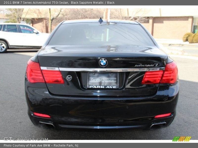 Black Sapphire Metallic / Black 2011 BMW 7 Series ActiveHybrid 750i Sedan