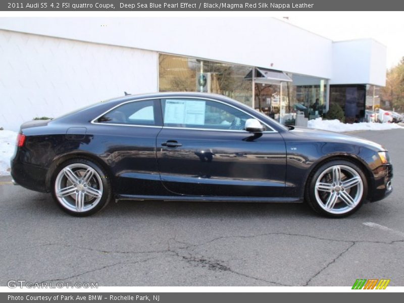 Deep Sea Blue Pearl Effect / Black/Magma Red Silk Nappa Leather 2011 Audi S5 4.2 FSI quattro Coupe