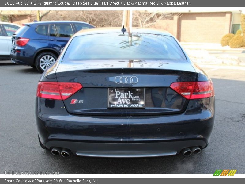 Deep Sea Blue Pearl Effect / Black/Magma Red Silk Nappa Leather 2011 Audi S5 4.2 FSI quattro Coupe