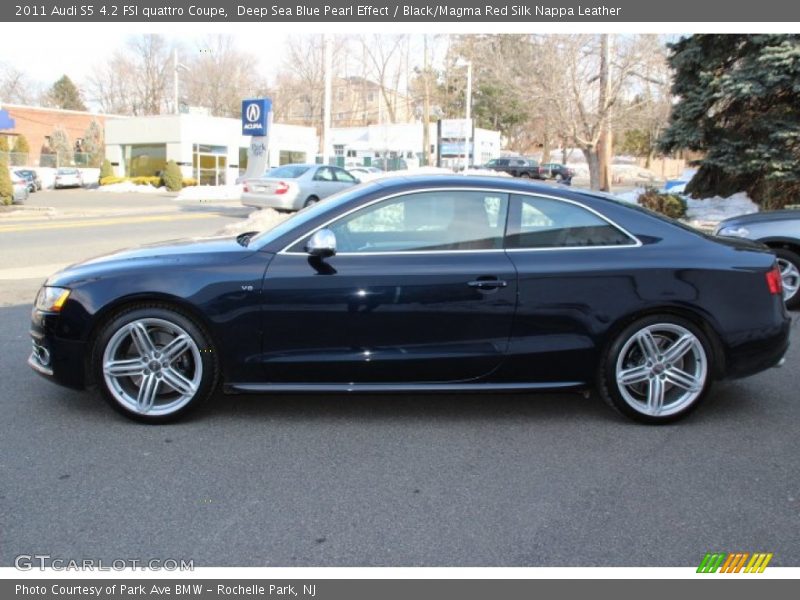 Deep Sea Blue Pearl Effect / Black/Magma Red Silk Nappa Leather 2011 Audi S5 4.2 FSI quattro Coupe