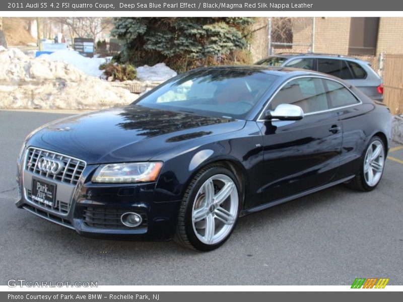 Deep Sea Blue Pearl Effect / Black/Magma Red Silk Nappa Leather 2011 Audi S5 4.2 FSI quattro Coupe