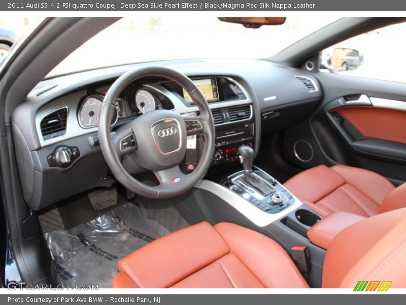 Deep Sea Blue Pearl Effect / Black/Magma Red Silk Nappa Leather 2011 Audi S5 4.2 FSI quattro Coupe