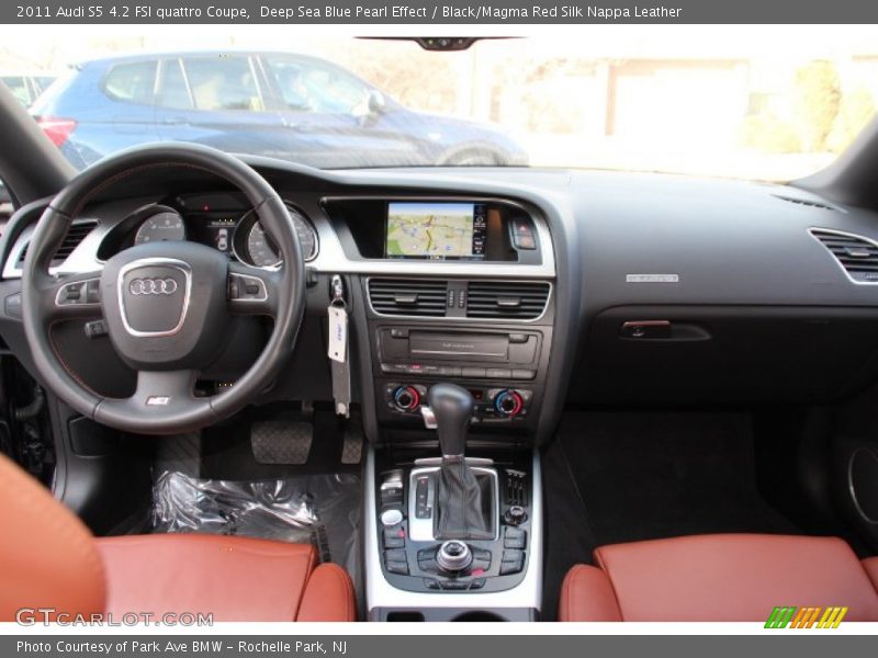 Deep Sea Blue Pearl Effect / Black/Magma Red Silk Nappa Leather 2011 Audi S5 4.2 FSI quattro Coupe