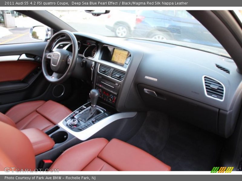 Deep Sea Blue Pearl Effect / Black/Magma Red Silk Nappa Leather 2011 Audi S5 4.2 FSI quattro Coupe