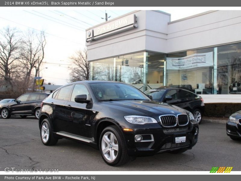 Black Sapphire Metallic / Sand Beige 2014 BMW X6 xDrive35i