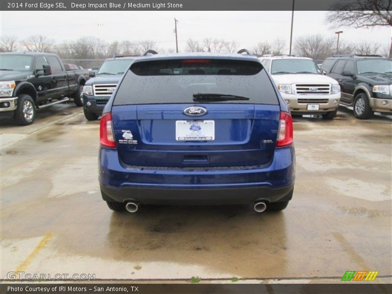 Deep Impact Blue / Medium Light Stone 2014 Ford Edge SEL