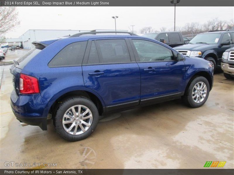 Deep Impact Blue / Medium Light Stone 2014 Ford Edge SEL
