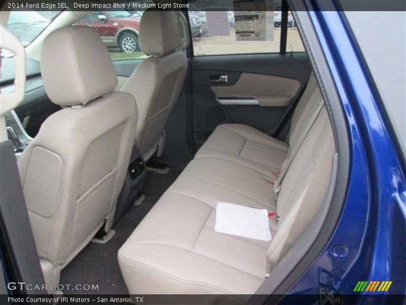 Deep Impact Blue / Medium Light Stone 2014 Ford Edge SEL