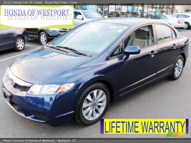 Royal Blue Pearl / Gray 2011 Honda Civic EX Sedan