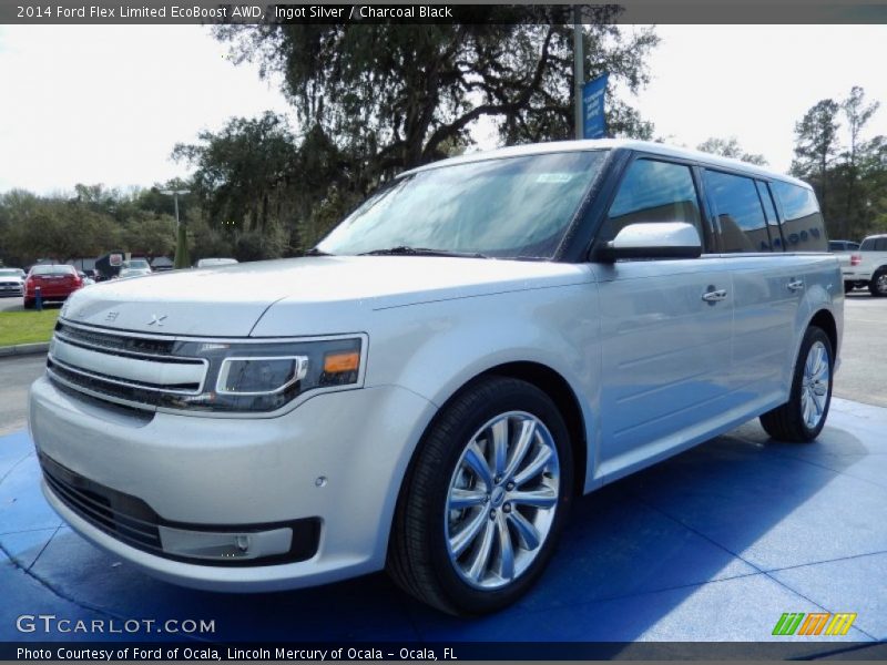 Ingot Silver / Charcoal Black 2014 Ford Flex Limited EcoBoost AWD