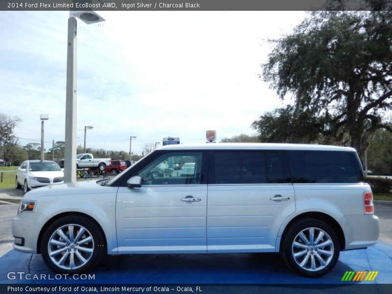 Ingot Silver / Charcoal Black 2014 Ford Flex Limited EcoBoost AWD