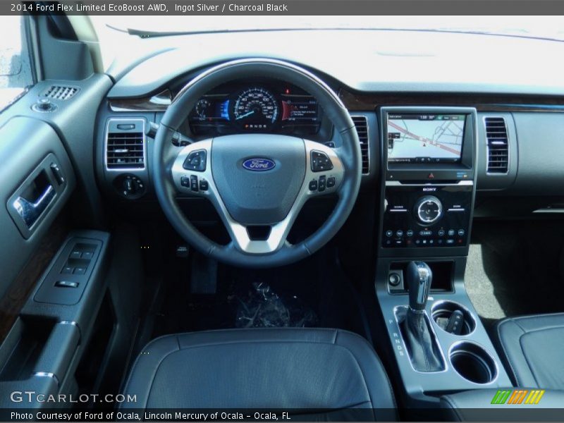 Ingot Silver / Charcoal Black 2014 Ford Flex Limited EcoBoost AWD