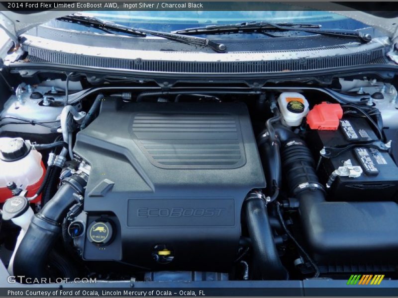 Ingot Silver / Charcoal Black 2014 Ford Flex Limited EcoBoost AWD