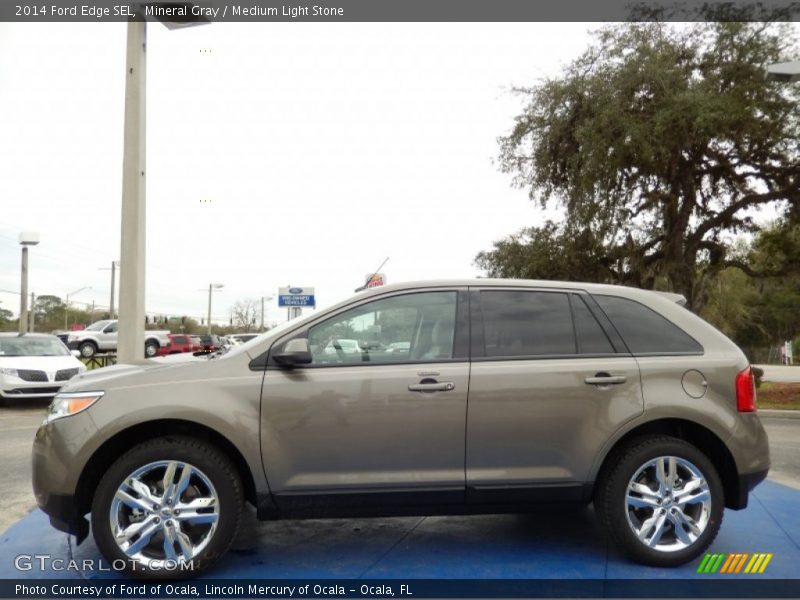 Mineral Gray / Medium Light Stone 2014 Ford Edge SEL