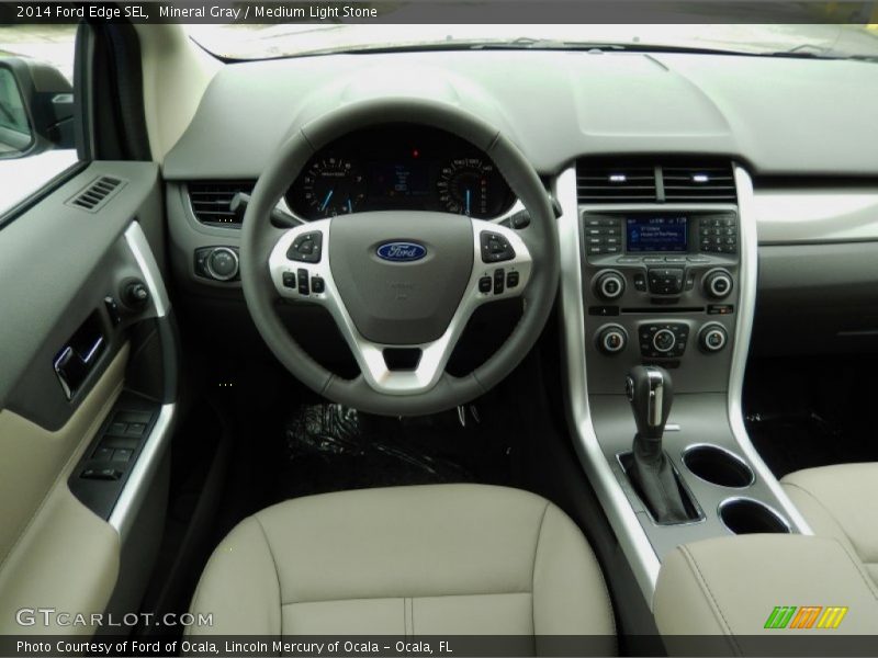Mineral Gray / Medium Light Stone 2014 Ford Edge SEL