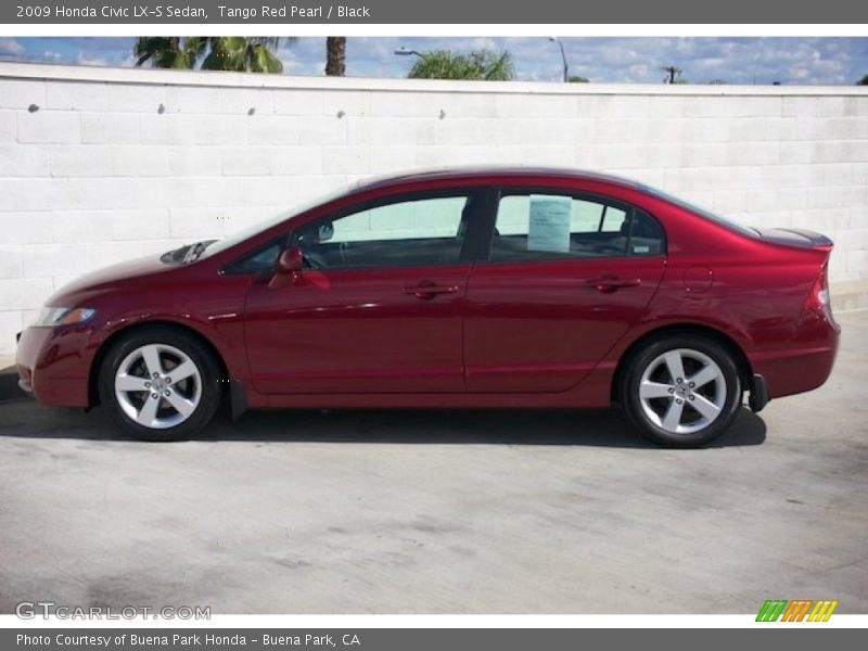 Tango Red Pearl / Black 2009 Honda Civic LX-S Sedan