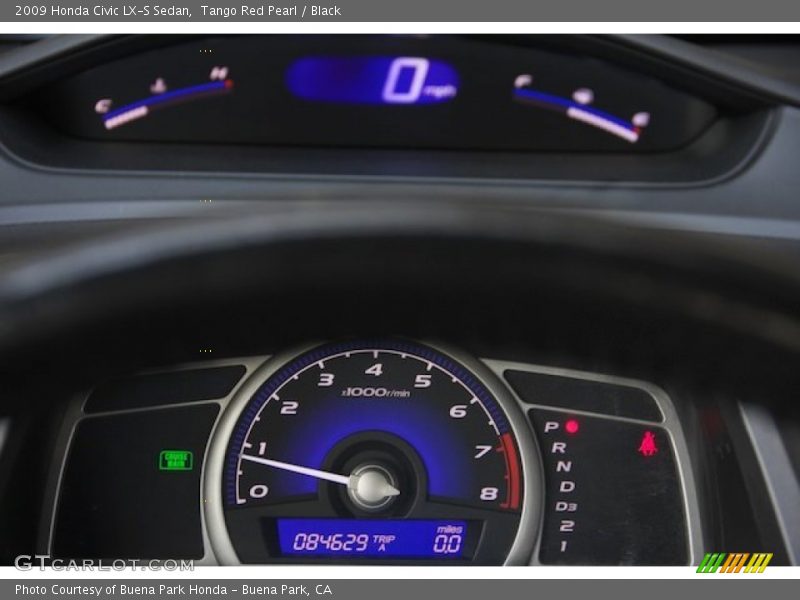 Tango Red Pearl / Black 2009 Honda Civic LX-S Sedan