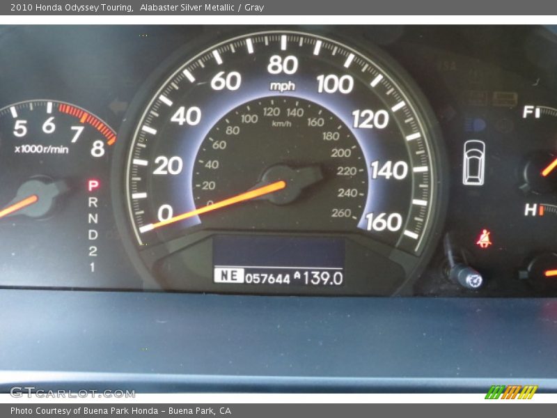 Alabaster Silver Metallic / Gray 2010 Honda Odyssey Touring