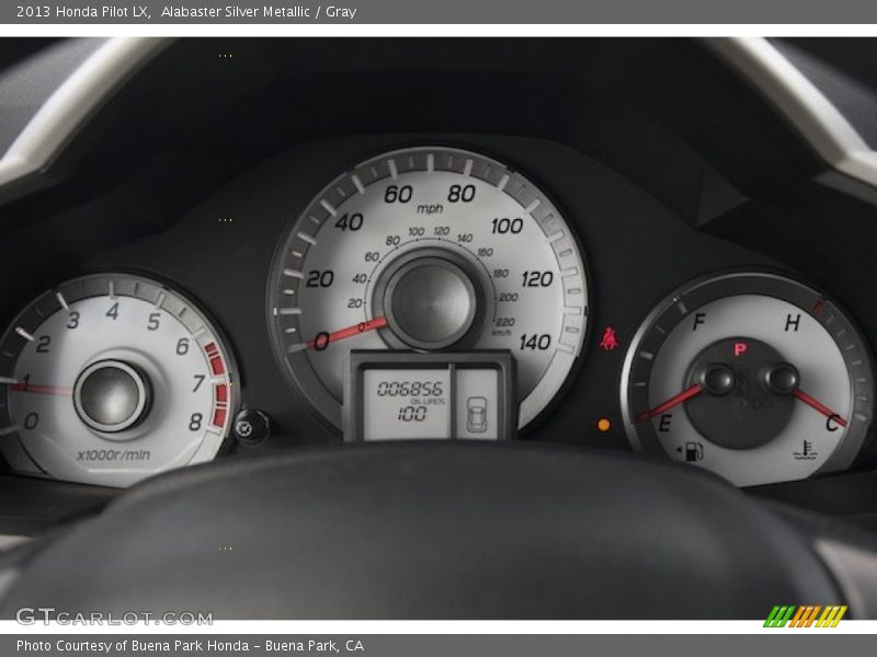Alabaster Silver Metallic / Gray 2013 Honda Pilot LX