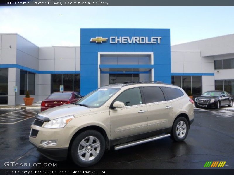 Gold Mist Metallic / Ebony 2010 Chevrolet Traverse LT AWD
