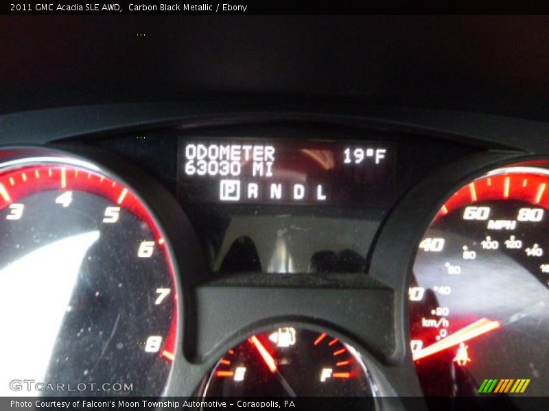 Carbon Black Metallic / Ebony 2011 GMC Acadia SLE AWD