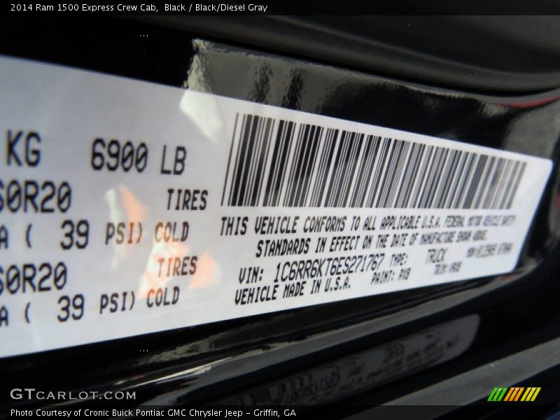 Black / Black/Diesel Gray 2014 Ram 1500 Express Crew Cab