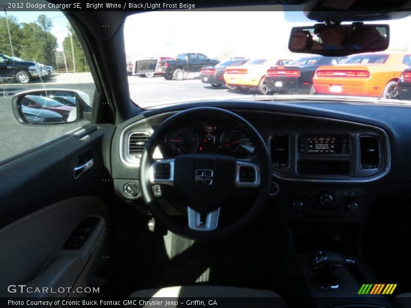 Bright White / Black/Light Frost Beige 2012 Dodge Charger SE