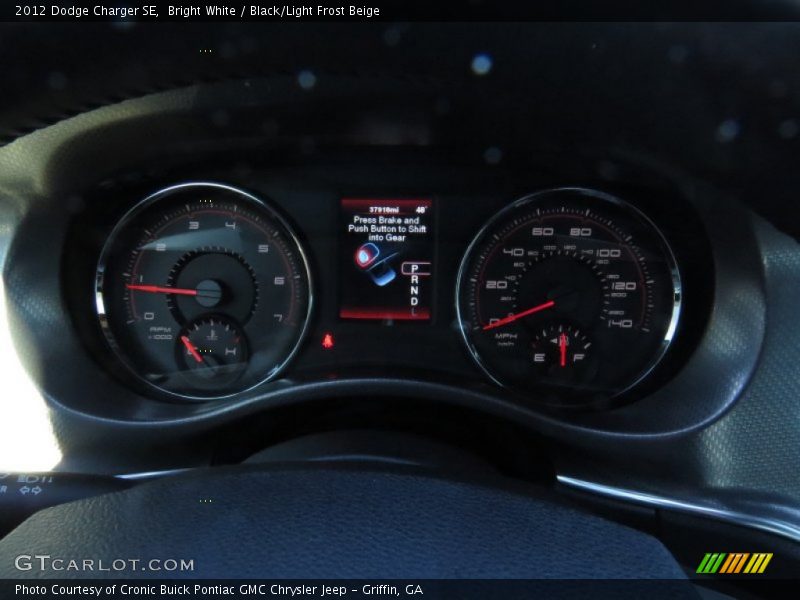Bright White / Black/Light Frost Beige 2012 Dodge Charger SE