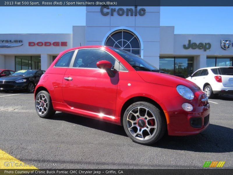 Rosso (Red) / Sport Nero/Nero (Black/Black) 2013 Fiat 500 Sport