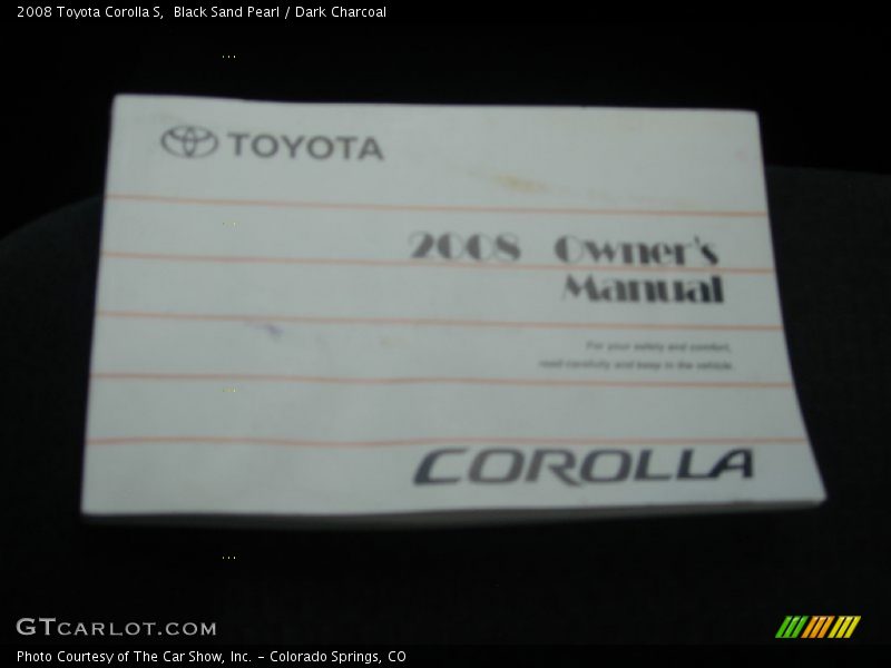Black Sand Pearl / Dark Charcoal 2008 Toyota Corolla S