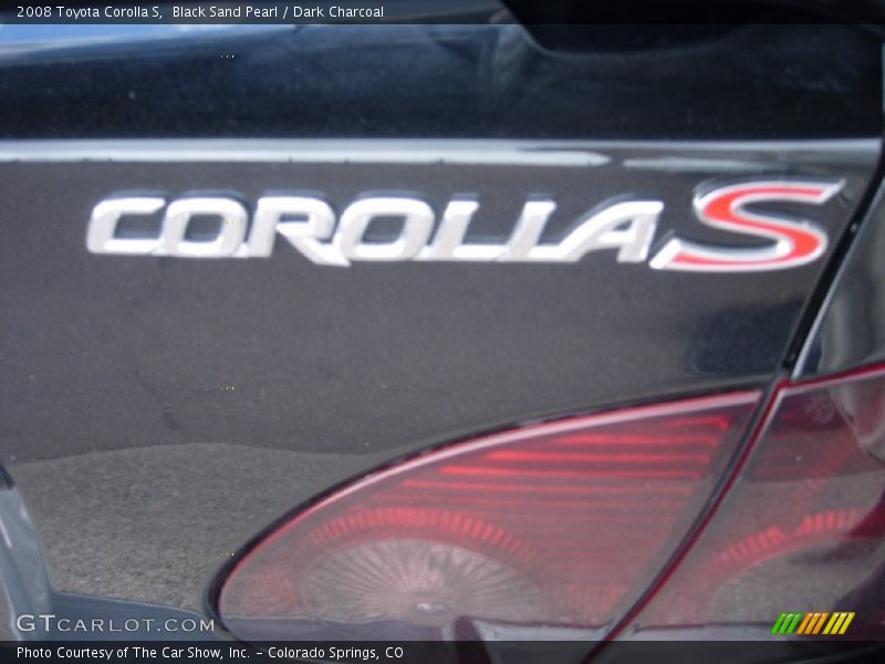 Black Sand Pearl / Dark Charcoal 2008 Toyota Corolla S