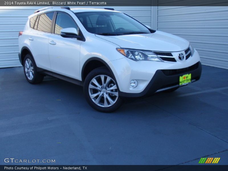 Blizzard White Pearl / Terracotta 2014 Toyota RAV4 Limited