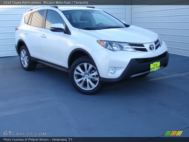 Blizzard White Pearl / Terracotta 2014 Toyota RAV4 Limited