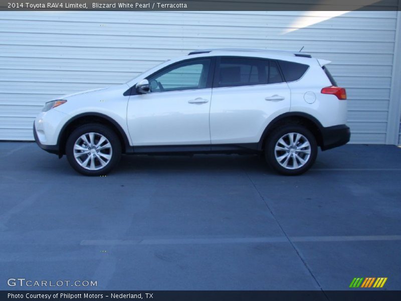 Blizzard White Pearl / Terracotta 2014 Toyota RAV4 Limited