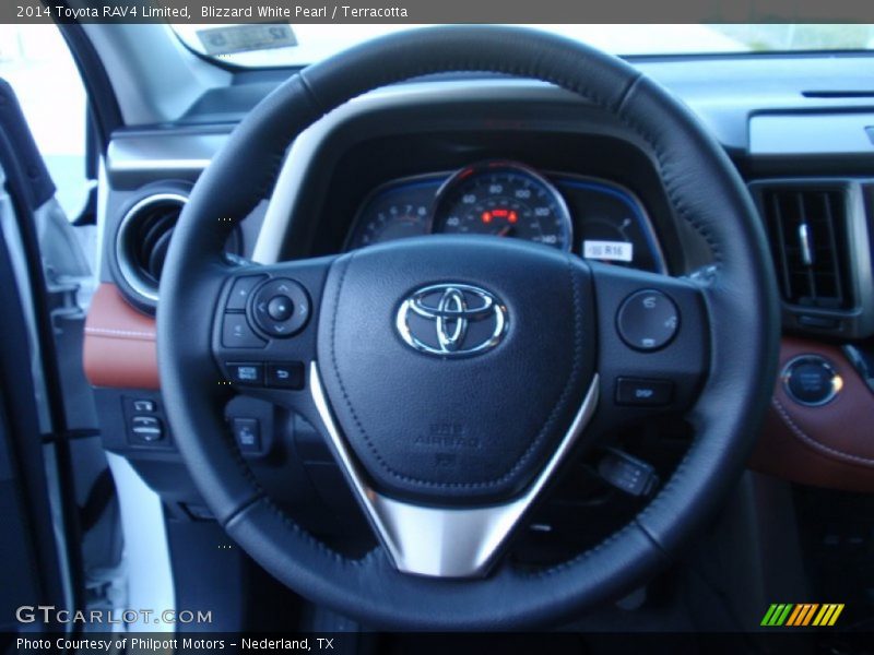 Blizzard White Pearl / Terracotta 2014 Toyota RAV4 Limited