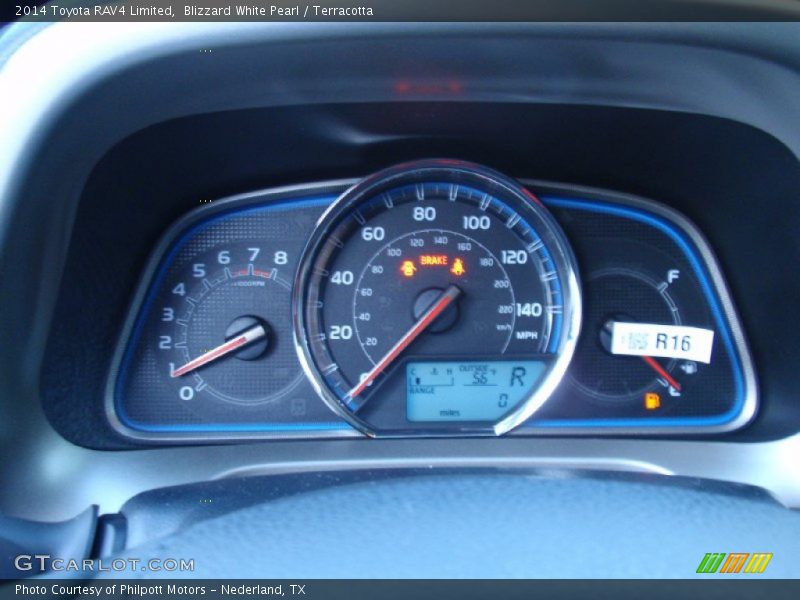 Blizzard White Pearl / Terracotta 2014 Toyota RAV4 Limited