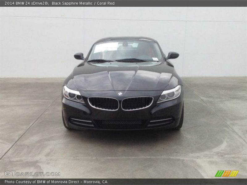 Black Sapphire Metallic / Coral Red 2014 BMW Z4 sDrive28i