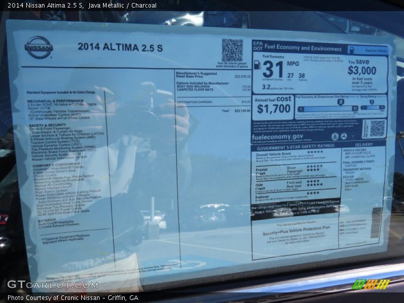 Java Metallic / Charcoal 2014 Nissan Altima 2.5 S