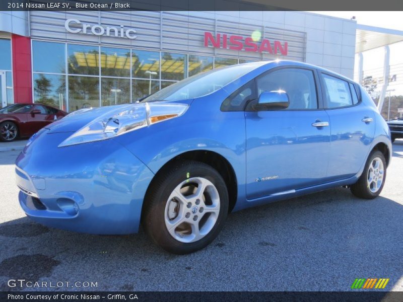 Blue Ocean / Black 2014 Nissan LEAF SV