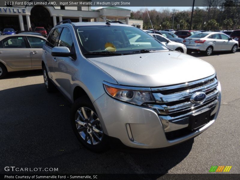 Ingot Silver Metallic / Medium Light Stone 2013 Ford Edge Limited AWD