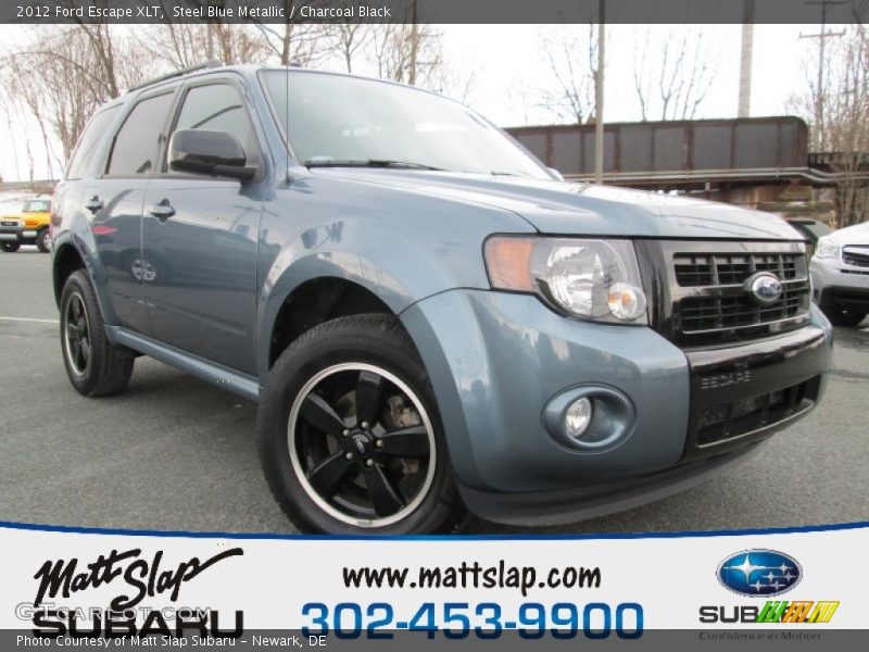 Steel Blue Metallic / Charcoal Black 2012 Ford Escape XLT