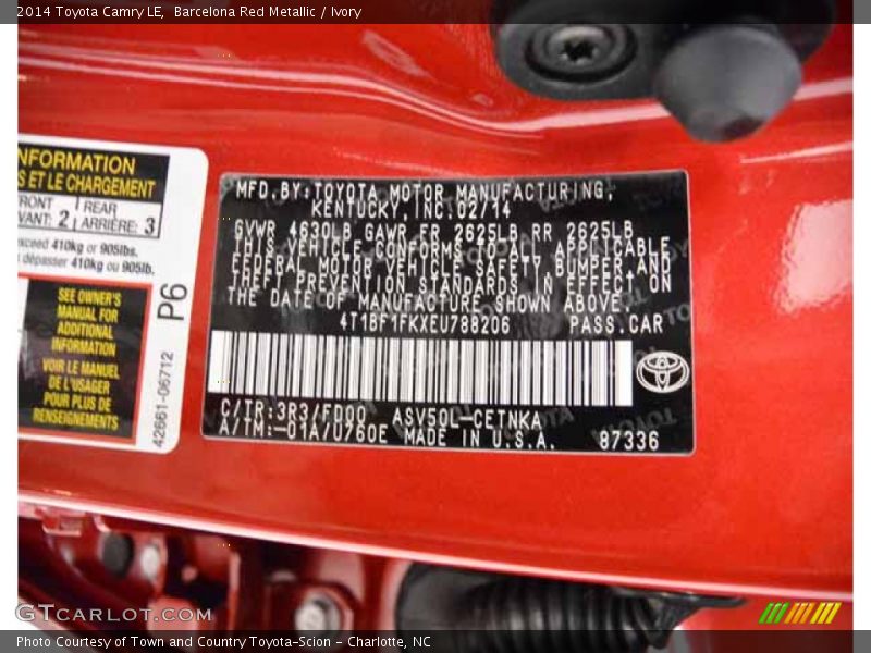 Barcelona Red Metallic / Ivory 2014 Toyota Camry LE