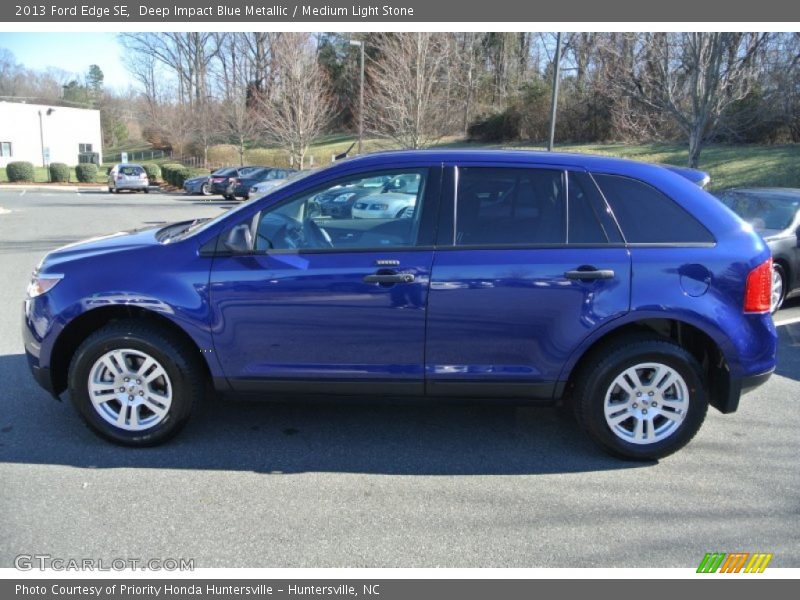 Deep Impact Blue Metallic / Medium Light Stone 2013 Ford Edge SE